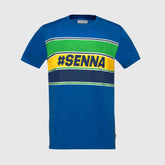 Ayrton Senna F1 Men's #Senna T-Shirt - Blue/Yellow/White