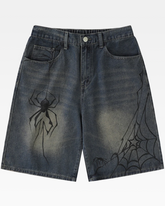Spider Denim Shorts