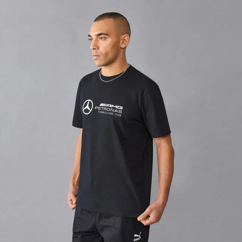 Mercedes Benz AMG Petronas F1 Men's Large Logo T-Shirt - Black/White/Green