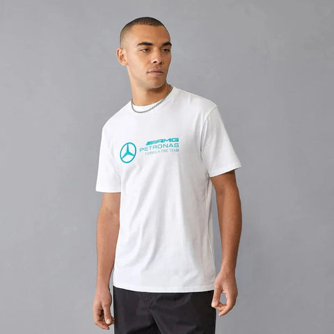 Mercedes Benz AMG Petronas F1 Men's Large Logo T-Shirt - Black/White/Green