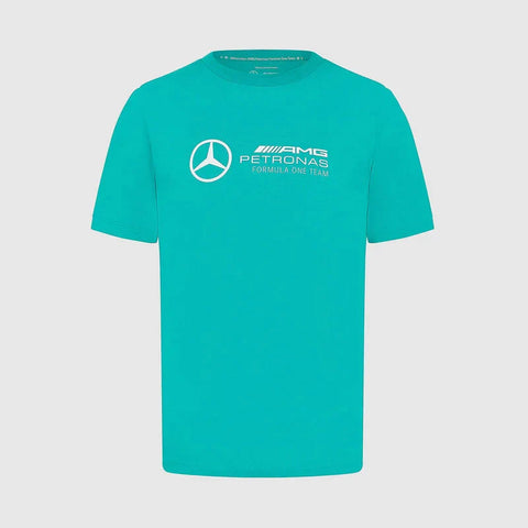 Mercedes Benz AMG Petronas F1 Men's Large Logo T-Shirt - Black/White/Green