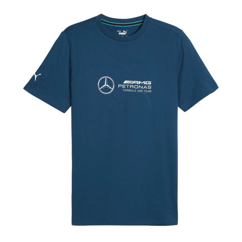 Mercedes Benz AMG Petronas F1 Puma Men's Large Logo T-Shirt - Black/Silver/Green