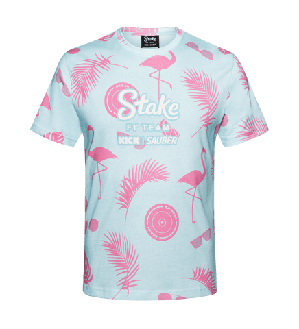 Stake F1 Kick Sauber Men's Special Edition Miami GP AOP T-Shirt - Blue