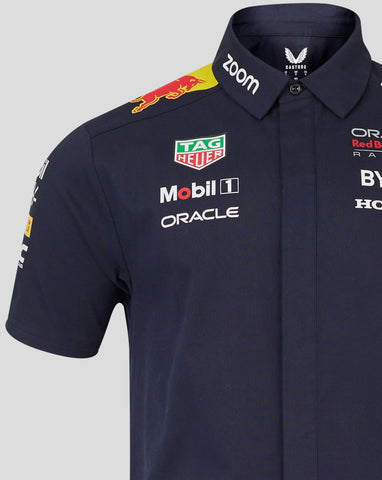 Red Bull Racing F1 Men's Team Button Down Shirt- Navy