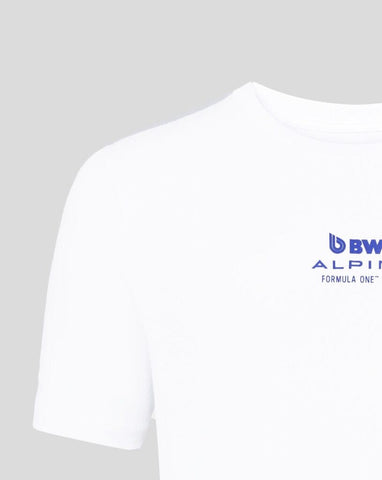 Alpine Racing F1 Pierre Gasly Relaxed Fit T-Shirt- White/French Navy