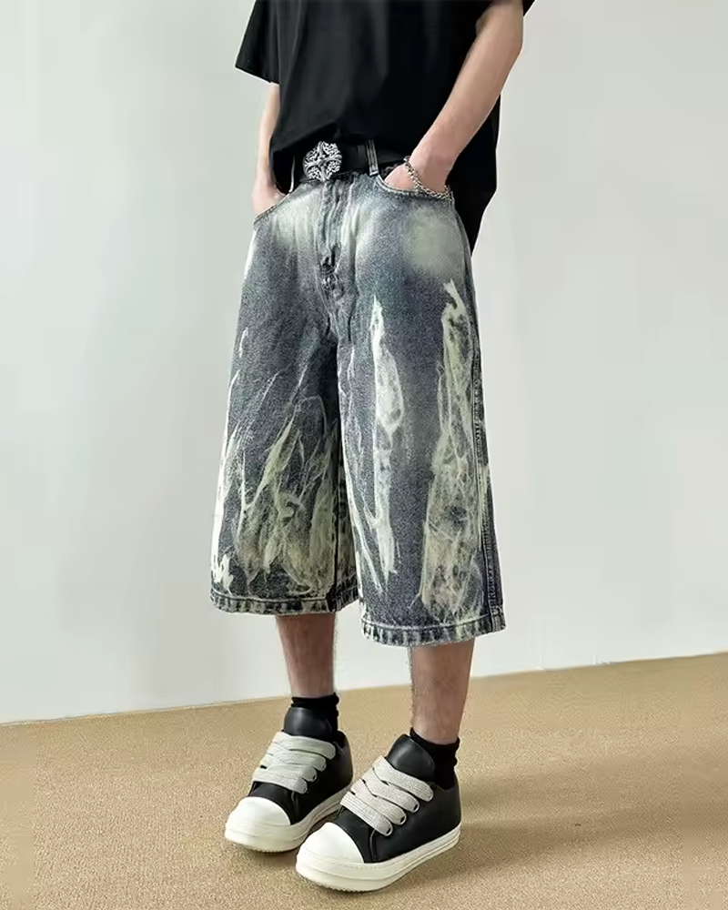 Flame Denim Shorts
