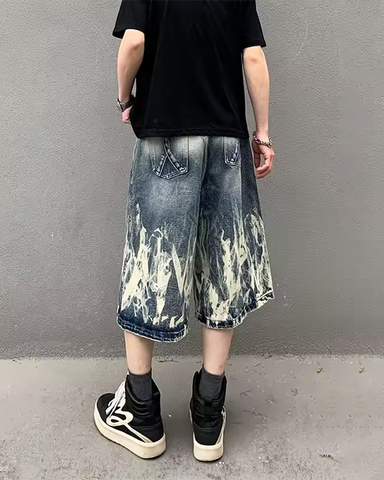 Flame Denim Shorts