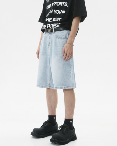 Light Blue Denim Shorts Mens