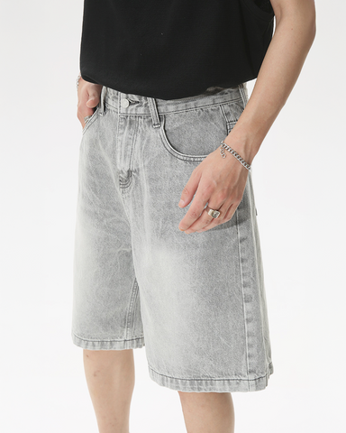 Men's Gray Denim Shorts