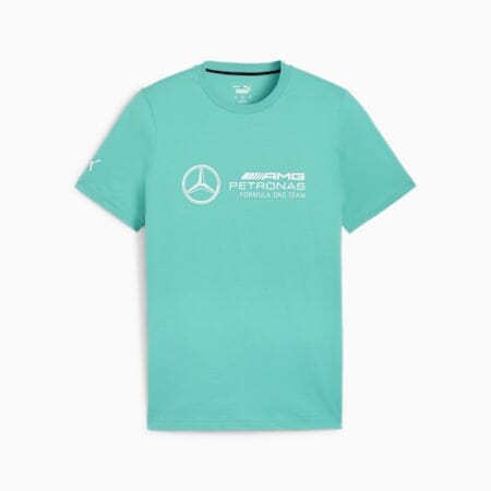 Mercedes Benz AMG Petronas F1 Puma Men's Large Logo T-Shirt - Black/Silver/Green