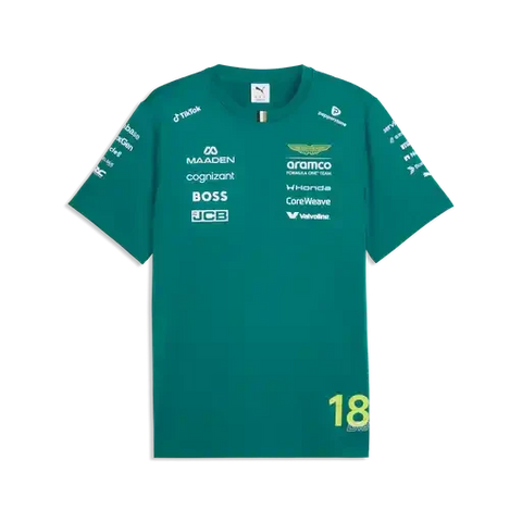 Aston Martin F1 2026 Men's Lance Stroll Team T-Shirt - Green Lux